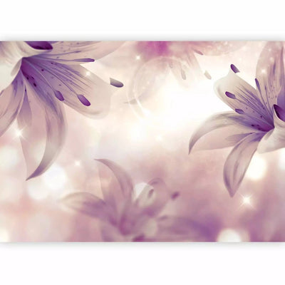 Wall Murals with lilies in purple shades - Ballad of Love G-ART