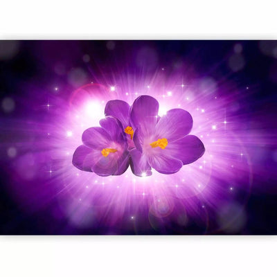 Wall Murals with magical flowers in dark purple color - 97331G-ART