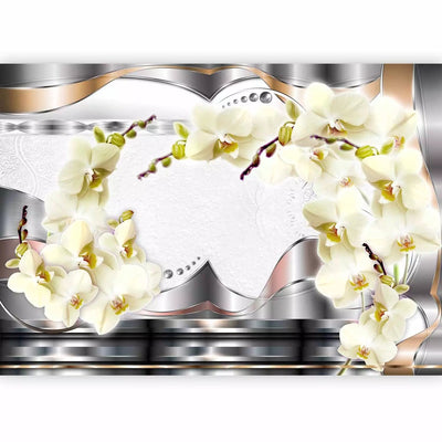 Wall Murals - White orchids and metal ornaments, 60796g-art