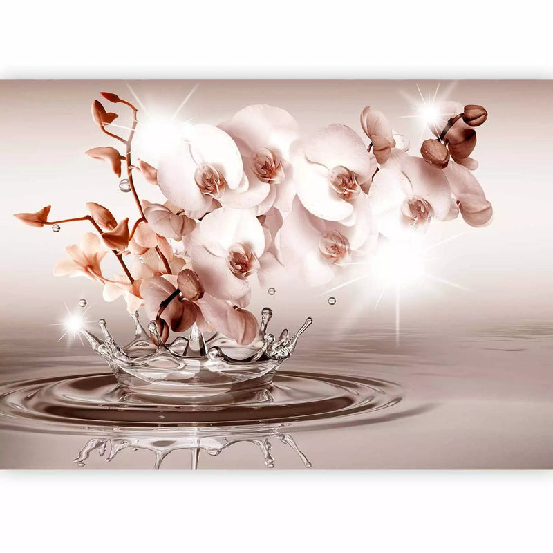 Wall Murals with orchids in warm tones - Touch of tenderness - 71773 G-ART