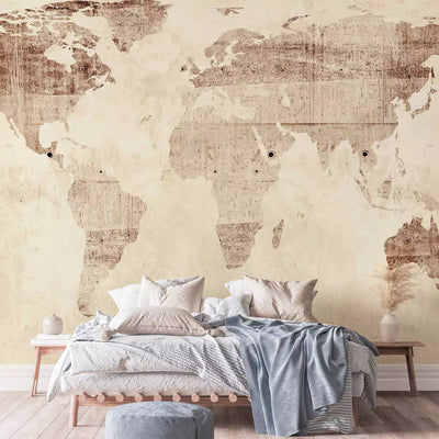 Wall Murals - Map with retro-style continents and G-ART lighting