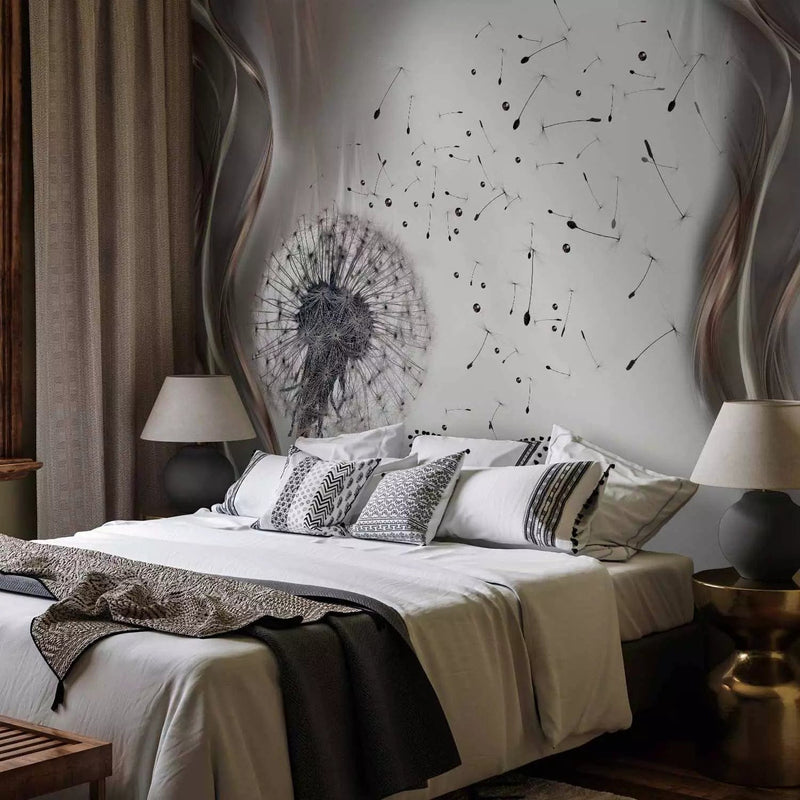 Wall Murals - Dandelion motif on a bright background with romantic waves G-art