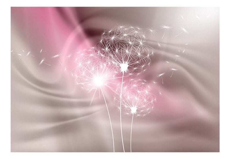 Fototapetes ar pienenēm uz pelēkā un rozā fona  - Maģisks pieskāriens G-ART