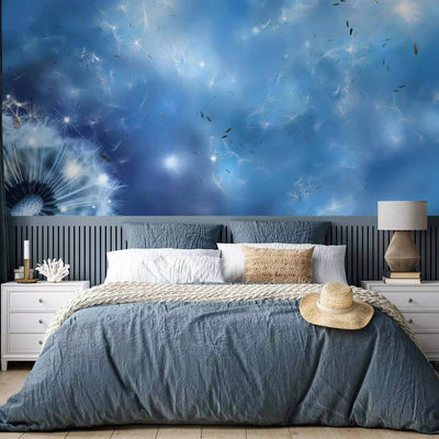 Wall Murals with dandelions in blue shades - nature magic - 97285 G -art