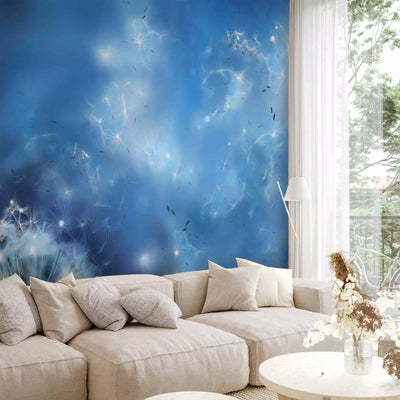 Wall Murals with dandelions in blue shades - nature magic - 97285 G -art