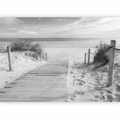 Fototapetai Su paplūdimiu - juoda ir balta paplūdimys, 61594 g -