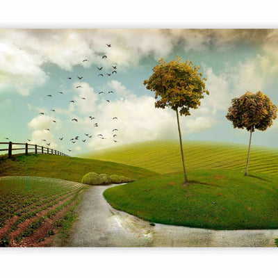 Wall Murals with birds above two beautiful trees - the best choice G-ART