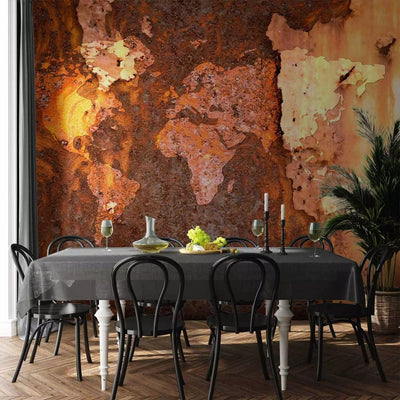 Wall Murals with stylized world map in vintage style, 92796 G-ART