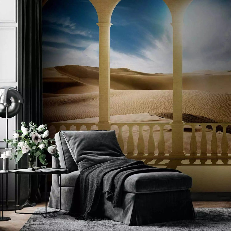 Wall Murals with arched window to the Sarar Desert, 59879 G-ART