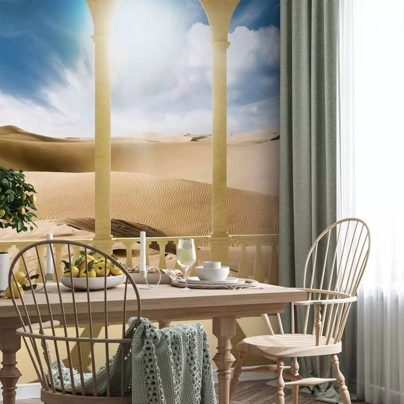 Wall Murals with arched window to the Sarar Desert, 59879 G-ART