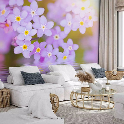 Wall Murals with purple flowers close-up - for the living room G-ART