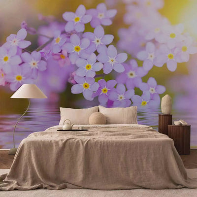 Wall Murals with purple flowers close-up - for the living room G-ART