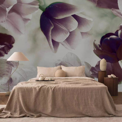 Wall Murals with flowers - Purple tulips, 60638 G-ART