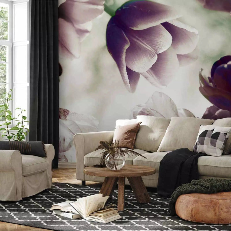 Wall Murals with flowers - Purple tulips, 60638 G-ART