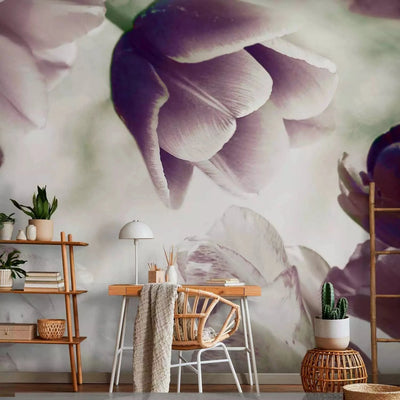 Wall Murals with flowers - Purple tulips, 60638 G-ART