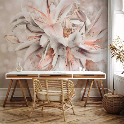 Wall Murals with pink and ivory beauty barrette - various sizes G-ART