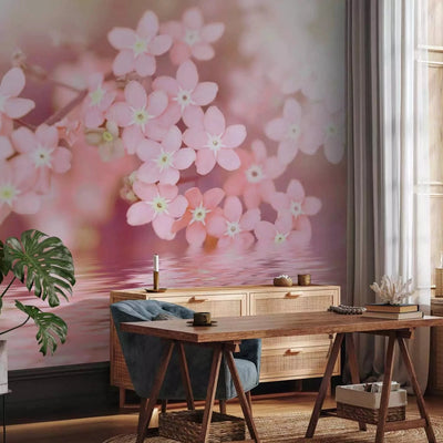 Wall Murals with flowers close-up in soft pink tones - 61937 G-ART