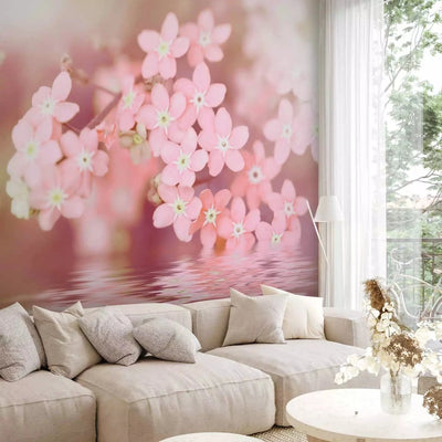 Wall Murals with flowers close-up in soft pink tones - 61937 G-ART