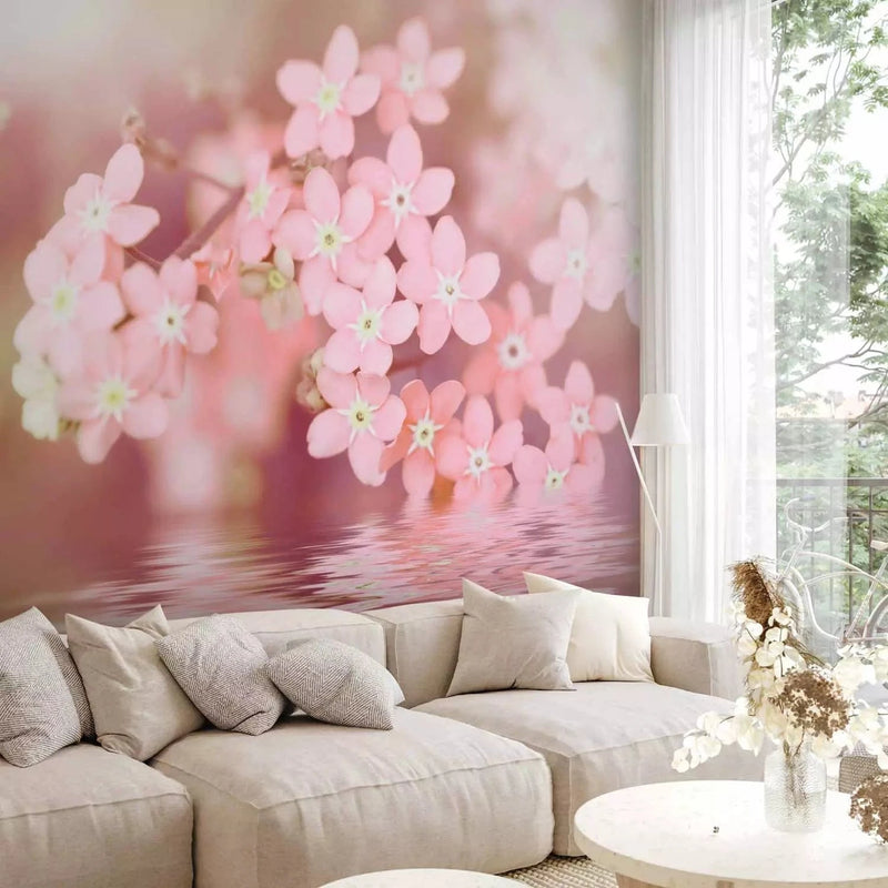 Wall Murals with flowers close-up in soft pink tones - 61937 G-ART