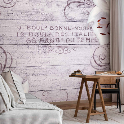 Wall Murals with flowers on a purple background - Boul ° des Italie, 60172 G -Art