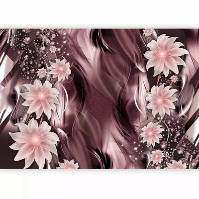 Wall Murals with flowers - Flowers on an abstract purple background - 64305 G-ART