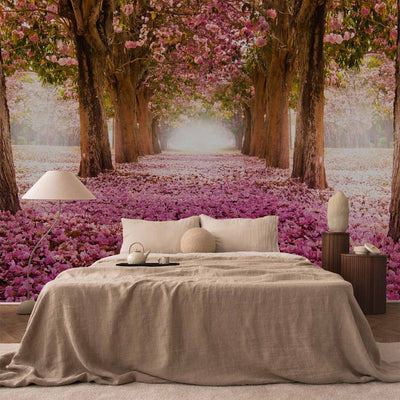 Fototapetai su gėlių alėja rožiniais tonais - Rožių giraitė, 60423 G-ART