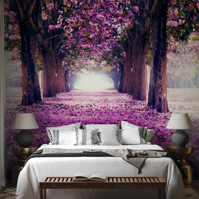 Fototapetai su gėlių alėja violetiniais tonais - Ziedu ceļs, 60407 G-ART