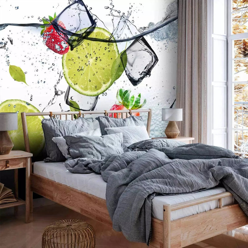 Wall Murals for the kitchen - Fruit cocktail with lemons and strawberries G-ART