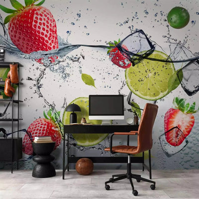 Wall Murals for the kitchen - Fruit cocktail with lemons and strawberries G-ART