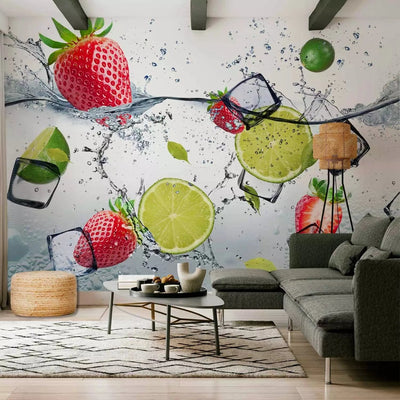 Wall Murals for the kitchen - Fruit cocktail with lemons and strawberries G-ART