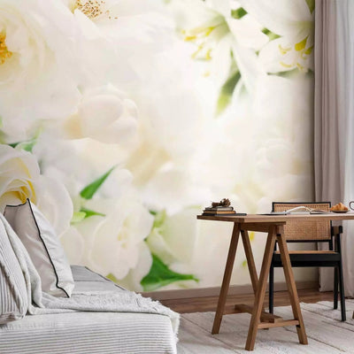 Wall Murals - white lilies and roses in one large bouquet, 96691g-art