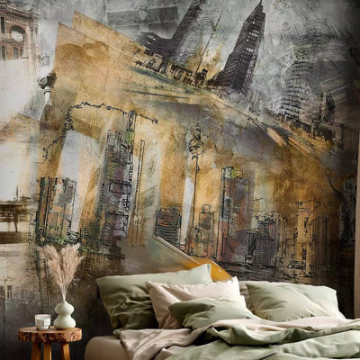  Wall Murals With Berlin Collage in Orange, 97234G-Dart