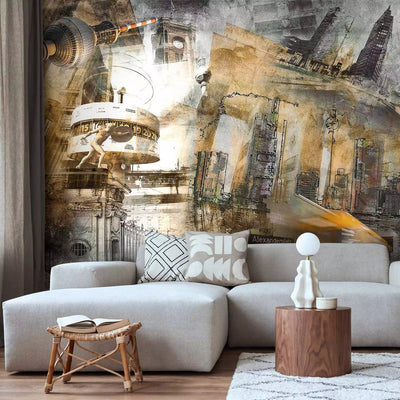  Wall Murals With Berlin Collage in Orange, 97234G-Dart