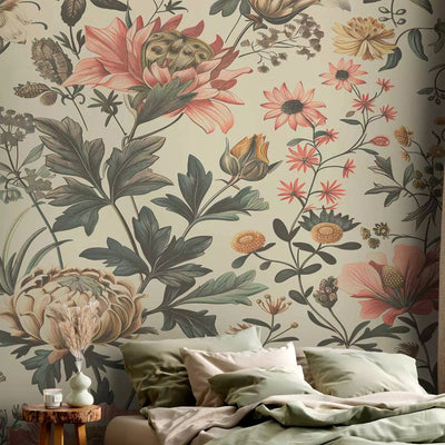 Wall Murals - classic flower composition on a light background, 160792 G-ART