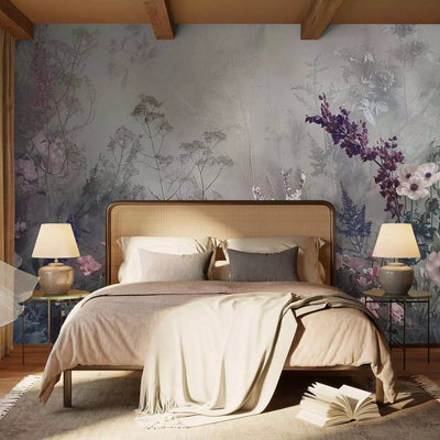 Wall Murals - Botanical dream - soft flowers and herbs in pastel shades G-ART