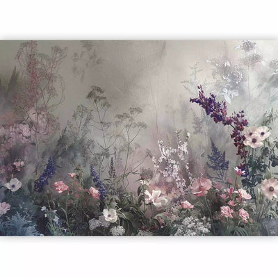 Wall Murals - Botanical dream - soft flowers and herbs in pastel shades G-ART