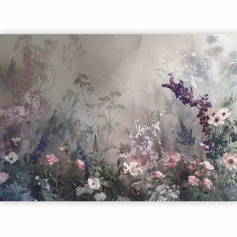 Wall Murals - Botanical dream - soft flowers and herbs in pastel shades G-ART