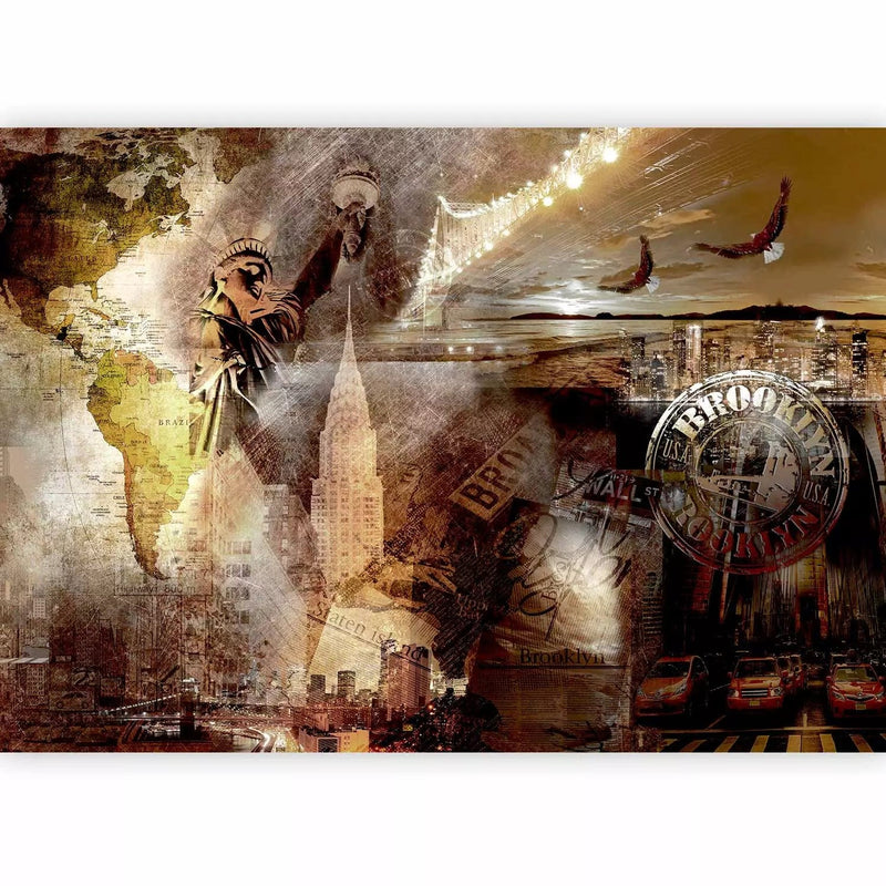 Wall Murals with New York (Collage) - Brooklyn Symbols, 61582G -A part