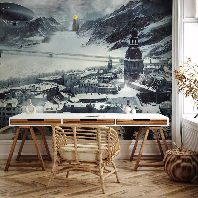 Black and white Wall Murals with fabulous view of Riga, 59737 - various sizes G-ART