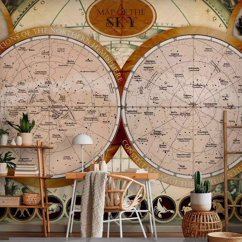 Wall Murals - constellation outlines with zodiac symbols G-ART