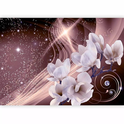 Wall Murals - Orchid flowers on pink background with glitter effect G-ART