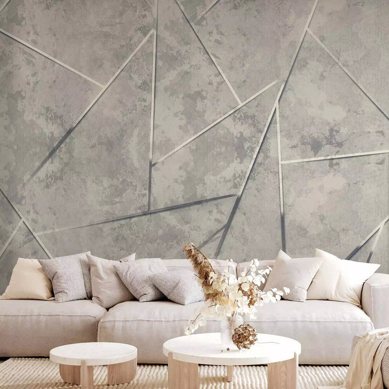 Wall Murals Geometry in gray - composition with abstract motif G -art