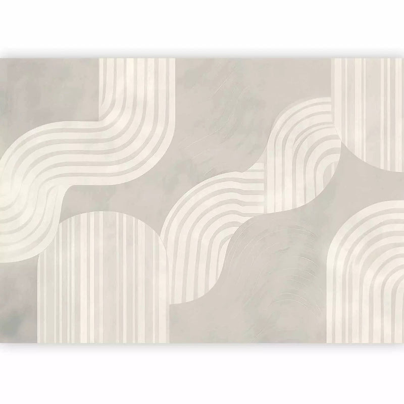 Wall Murals - Fine pattern with soft curved lines in beige tones G-ART