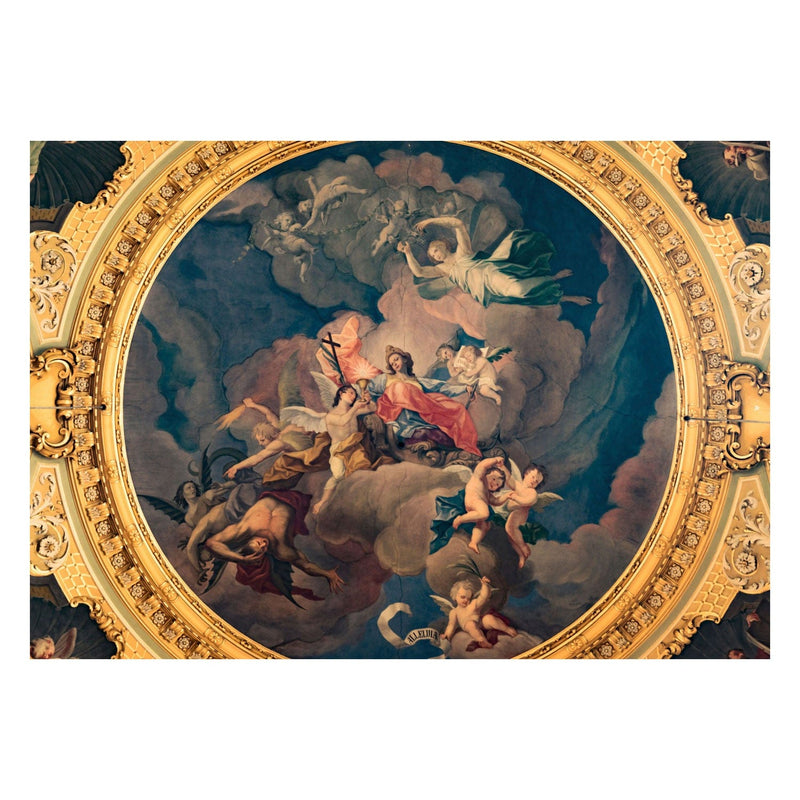 Fototapetai lubos - freskos imitacija su aukso spalvos elementais, 159926 G-ART