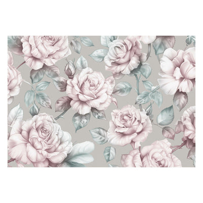 Фотообои для потолка – цветы нежных серо-розовых оттенков, 159930 G-ART