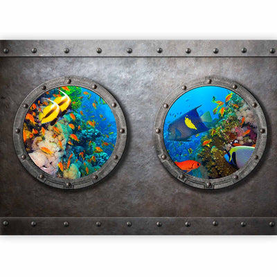Фотообои - Иллюминатор в другой мир - подводной ландшафт на коралловом рифе, 60004 г -арт
