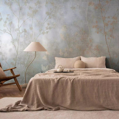 Wall Murals - Blurred branches - artistic motif of delicate golden trees G-ART