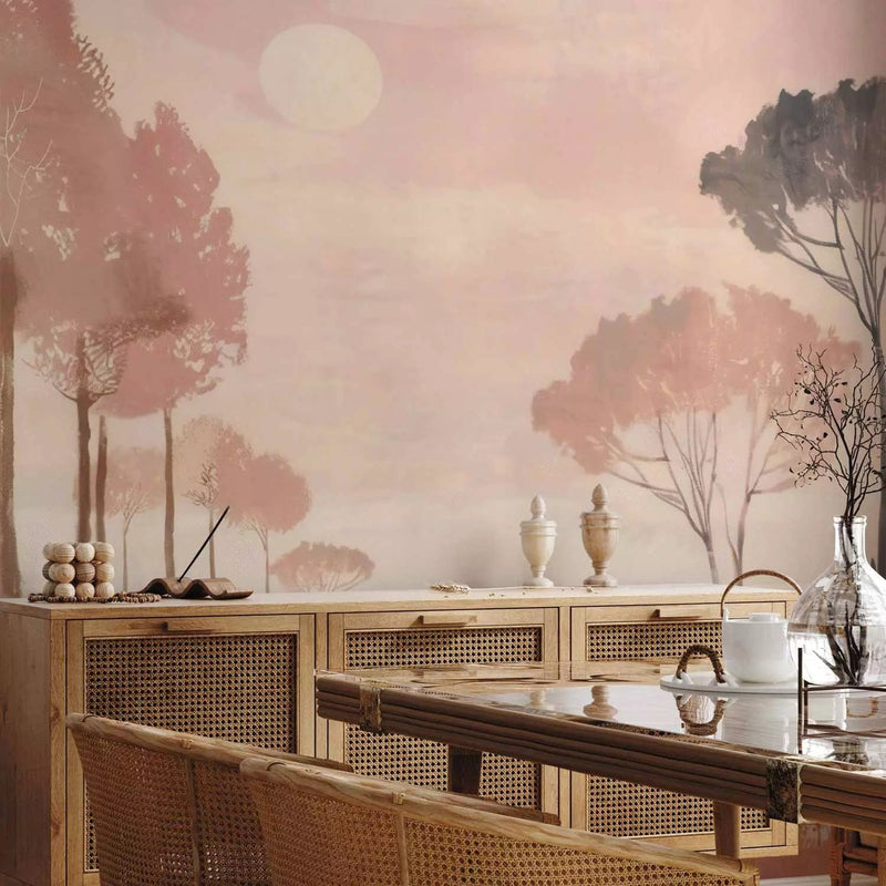 Wall Murals - Exquisite landscape, composition with nature in terracotta G-ART