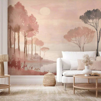 Wall Murals - Exquisite landscape, composition with nature in terracotta G-ART