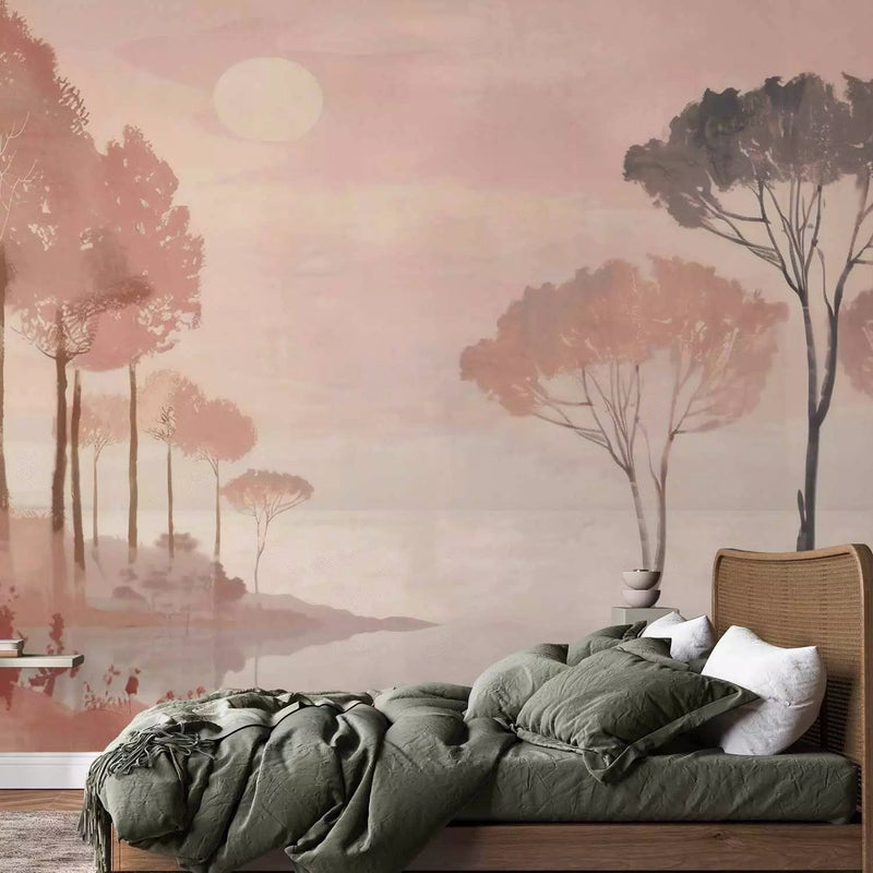 Wall Murals - Exquisite landscape, composition with nature in terracotta G-ART